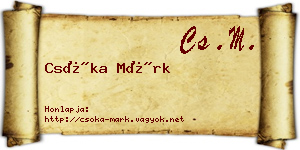 Csóka Márk névjegykártya