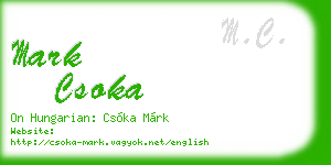 mark csoka business card